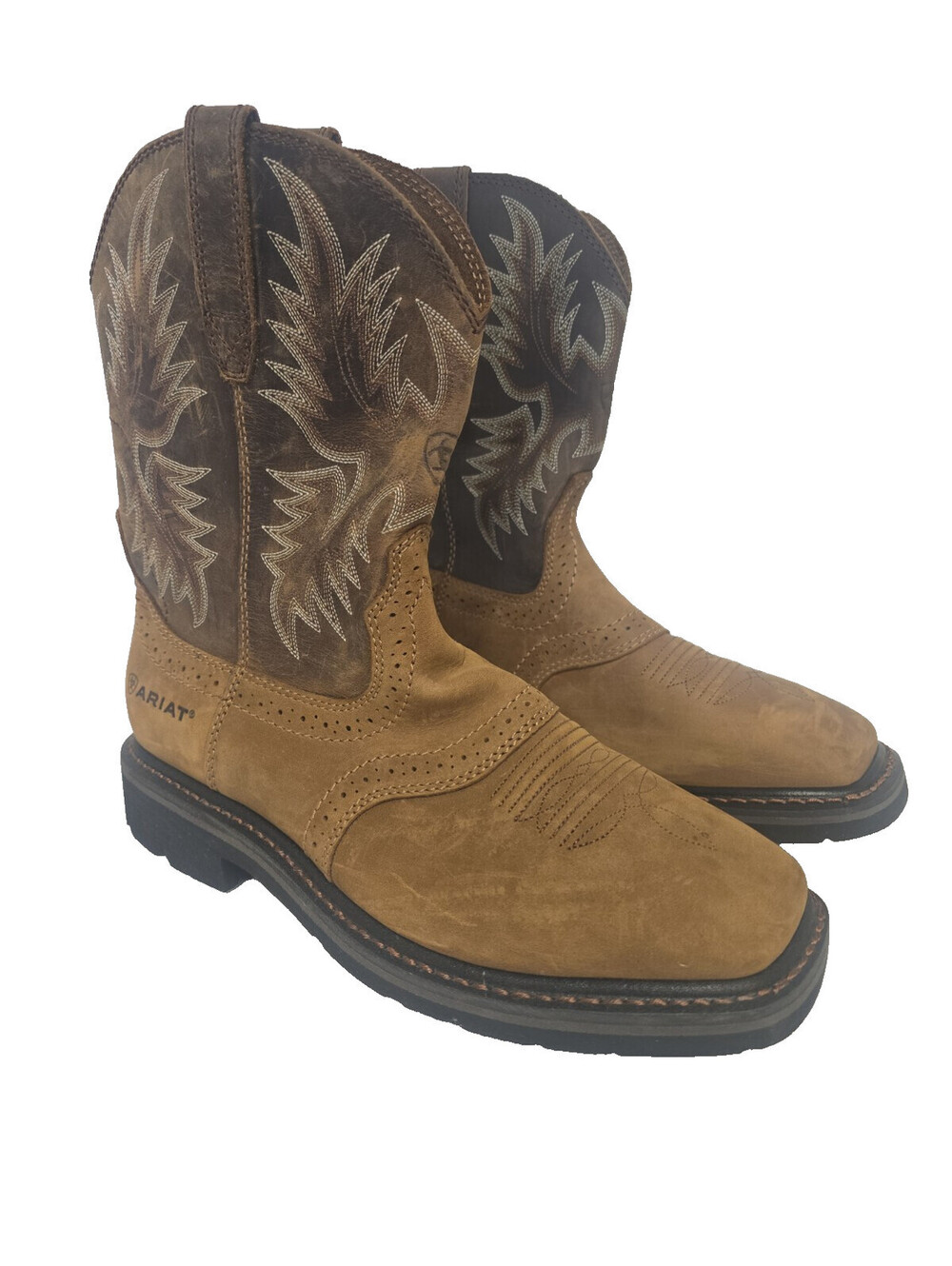 Ariat Men's 10" Sierra Pull On Soft Toe Western Work Boot Brown Size 8.5D